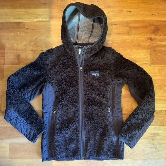 Patagonia Retro Pile fleece zip up jacket hoodie with hood and pockets womens S - Picture 4 of 14